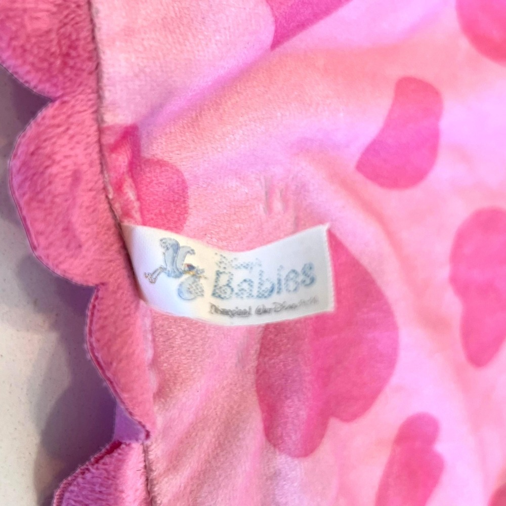 Disney Babies Pink Polka Dot Butterfly Hearts Blanket Lovey Minnie Mouse - Picture 11 of 16